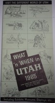 Vintage What n’ When in Utah Brochure 1965 - $4.99