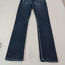 Silver Jeans SSR437 Women's Sz 29 Blue Denim Berkley Straight Embroidered Pants image 15