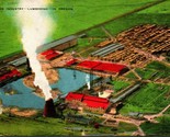 Vtg 1940s Oregon Linen Postcard &quot;A Major Industry - Lumbering in Oregon&quot;... - $13.81