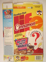 Empty Quaker Cereal Box CINNAMON LIFE 1997 Be the next MIKEY [G7D4p] - £15.24 GBP