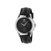 Gucci YA1264031 Black Dial Leather Strap Unisex Watch - £707.42 GBP