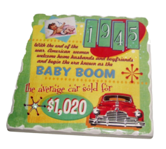 1945 Tile Coaster Baby Boom Birthday Anniversary Graduation History Wedding Year - £10.08 GBP