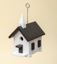 Black Country Church Bird House Wren Chapel Weatherproof Poly Amish Handmade Usa - £48.23 GBP