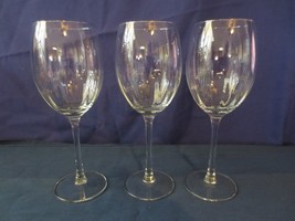 3 BEAUTIFUL 8 3/4&quot; TALL STEMMED CLEAR CRYSTAL OPTIC WINE GLASSES - $30.00