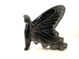 Zuni Large Black Marble Etched Butterfly Maiden Fetish by Dilbert Gasper 32223A - £111.06 GBP