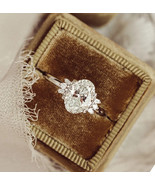 2ct Oval Moissanite Ring Engagement Vintage Ring Women Wedding Ring - €218,66 EUR