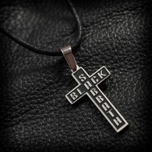 Handmade Stainless Steel Black Sabbath Cross Pendant Necklace Medallion - £15.72 GBP