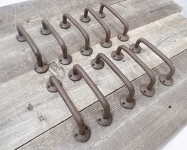 10 CAST IRON VINE DRAWER PULLS CABINET HANDLE GATE DOOR SHED HAFT SHAFT ... - £21.20 GBP