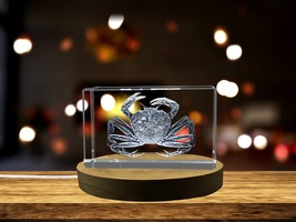 LED Base included | Beautiful 3D Engraved Crystal Atlantic Crab Figurine - $484.45 MXN - $4,846.20 MXN