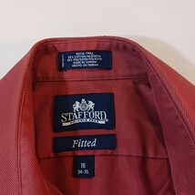 Stafford Wrinkle Free Men's Long Sleeve Casual Button Up Red Shirt Size 16 34-35 image 5