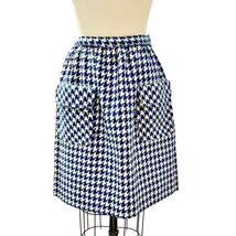 VTG 1960s Navy &amp; White  Wool Skirt Herringbone Patch Pocket Sloat Sz S 2... - $63.90