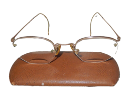 Vintage 12K Gold Filled Octagon Wire Frame Eye Glasses &amp; Case 1/10 12k GF - £35.96 GBP