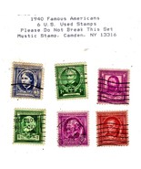 U S Stamps  - Lot of 6 1940 Famous Americans  - $2.25