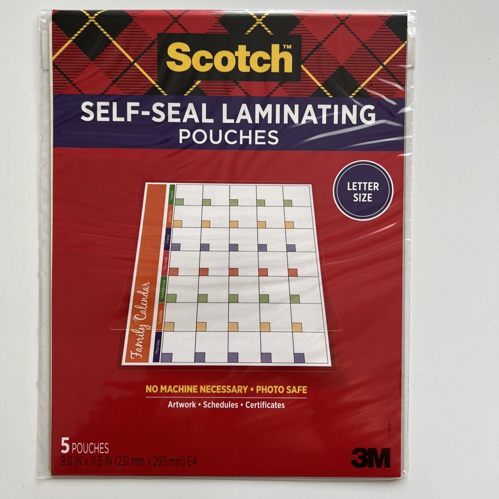 Scotch Laminating Sheets, 9 in x 11.5 in, Gloss Finish (LS854-5G) - 5 Packets - $36.47