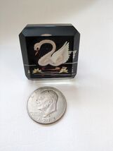 VTG Lucite Reversed Carved Painted Swan Goose Water Drawer Pull Handle 2... - $102.86