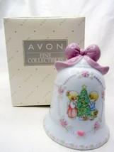 1997 Avon Precious Moments Porcelain Holiday Bell 4&quot; Tall 3 1/2&quot; Across - £10.41 GBP