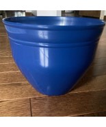 Large Flower Pot Planter Round Shiny Blue PVC Plastic Outdoor Medium 10 ... - £7.75 GBP