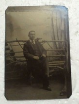 Antique Tintype Photo Photograph 2.5 x 3.5 Man in Suit Sitting - £7.62 GBP
