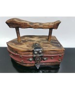 Vintage Spanish Decoration Coal Wooden Iron Trinket Jewlery Box Home Decor - €32,39 EUR