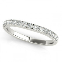 1/4ct Pave Natural  Diamond Wedding Ring 14K White Gold - £441.19 GBP