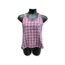 Y2K Purple Plaid Racerback Tank Top Size MEDIUM by Route 66 - £6.11 GBP