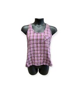 Y2K Purple Plaid Racerback Tank Top Size MEDIUM by Route 66 - £6.27 GBP