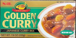Japanese S&amp;B Golden Curry Sauce Mix - Medium Hot 7.8oz (220g) - Pack of One - £7.84 GBP
