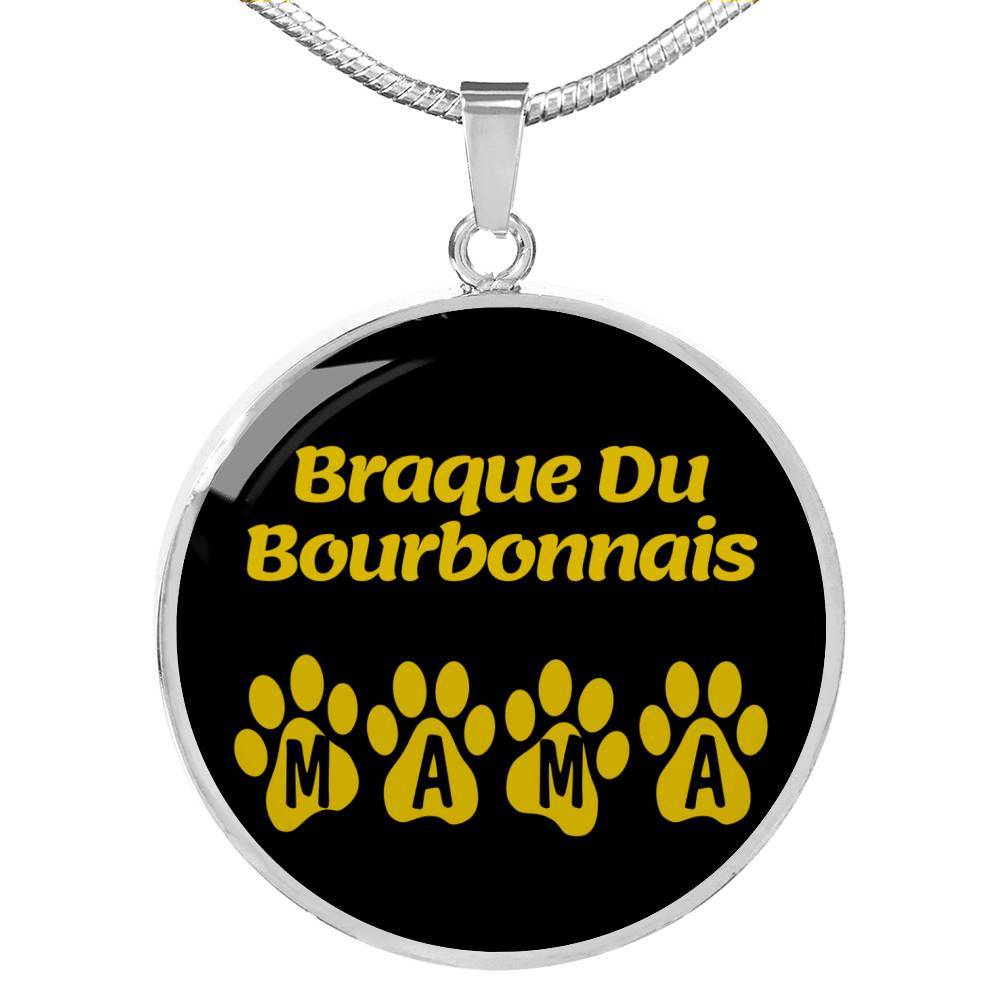 Braque Du Bourbonnais Mama Circle Necklace Stainless Steel or 18k Gold 18-22" D