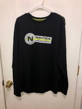 NWT Nautica Competition Original Fit Pull Over Black Long Sleeve Shirt SZ Medium - £14.78 GBP