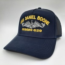 USS Daniel Boone SSBN-629 Mesh Snapback Cap Hat Navy Blue Boat Submarine - $14.84