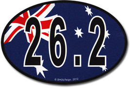 Australia Wavy Oval Marathon Sticker - $2.70