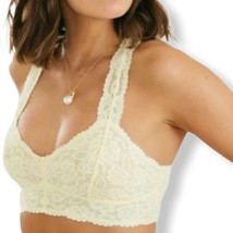 Free People Yellow Galloon Lace Racerback Bralette Large New - $14.52