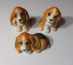 Homco 1407 Basset Hound Puppies Figurines Set Of 3 (CFGB1-003) - £12.13 GBP