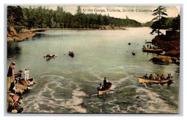 Canoes at Gorge Victoria British Columbia Canada UNP DB Postcard N22 - £3.12 GBP