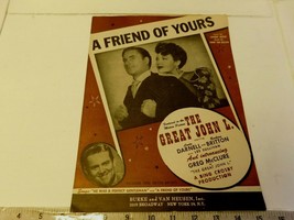 A Friend of yours - vintage sheet music by Burke and Van Heusen c1944 - $12.79