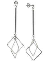 Giani Bernini Square Wire Linear Drop Earrings in Sterling Silver - £18.80 GBP