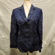 Bogner Women&#39;s Navy Striped Blazer Jacket - $59.39