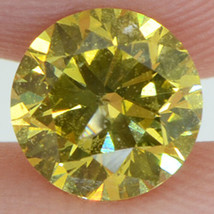 Round Shape Diamond Fancy Yellow Color Loose VS2 Certified Enhanced 1.02 Carat - £1,034.44 GBP