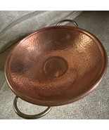 Vintage French wide copper bowl on 3 legs with handles from the Loire Va... - $83.30
