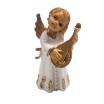 Vintage Italy Angel Nativity Figurine Figure Gold Wings Heaven Christmas Holiday - £10.75 GBP