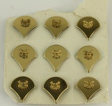 Vintage Military ARMY Uniform Collar Tab Disc Pins Specialist Four Gold Tone 9PC - £14.69 GBP