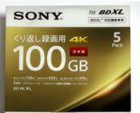 Sony Blu-ray 100 GB BD-RE BDXL 3D Triple Layer Printable Disc 07741 JAPAN - £82.84 GBP