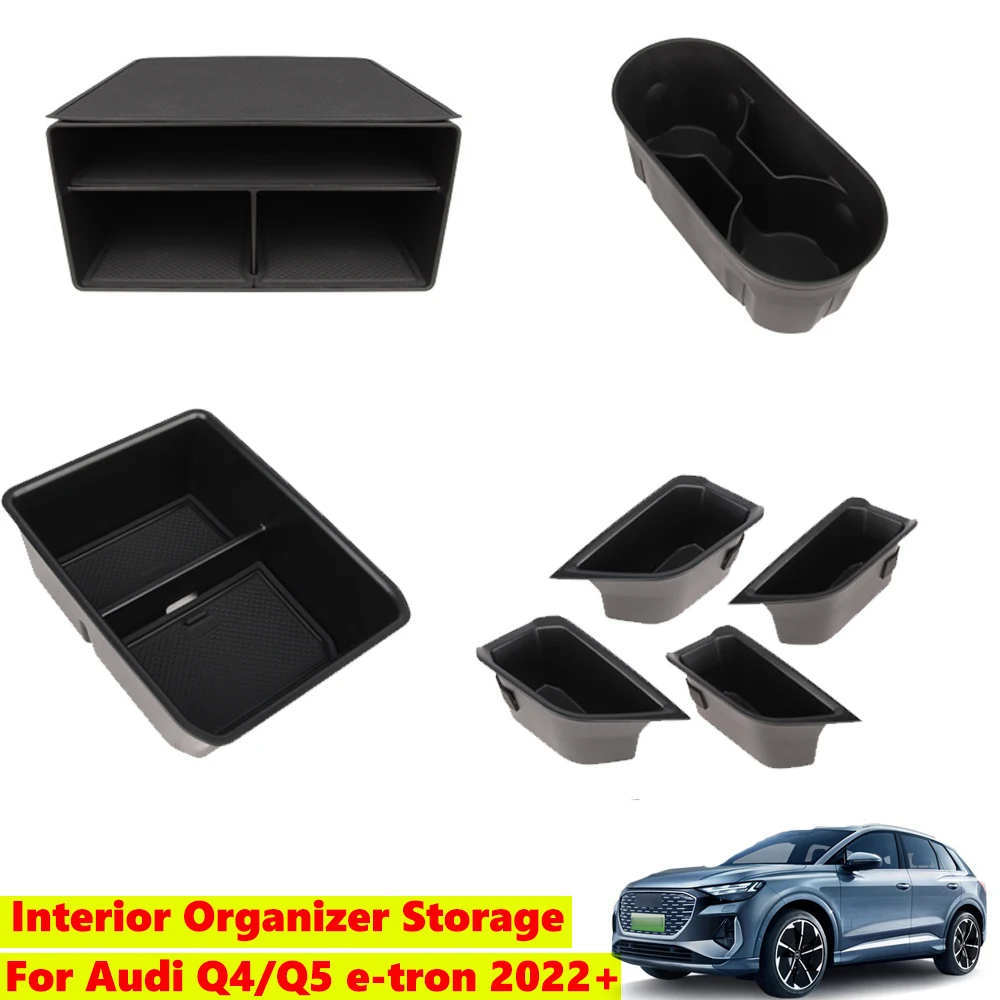 For Audi Q4/Q5 E-Tron 2022+ Interior Organizer Storage Box Armrest Central - £18.45 GBP+