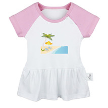 Babies Nature Beach Pattern Dresses Newborn Baby Girls Princess Dress Kids Skirt - £10.33 GBP