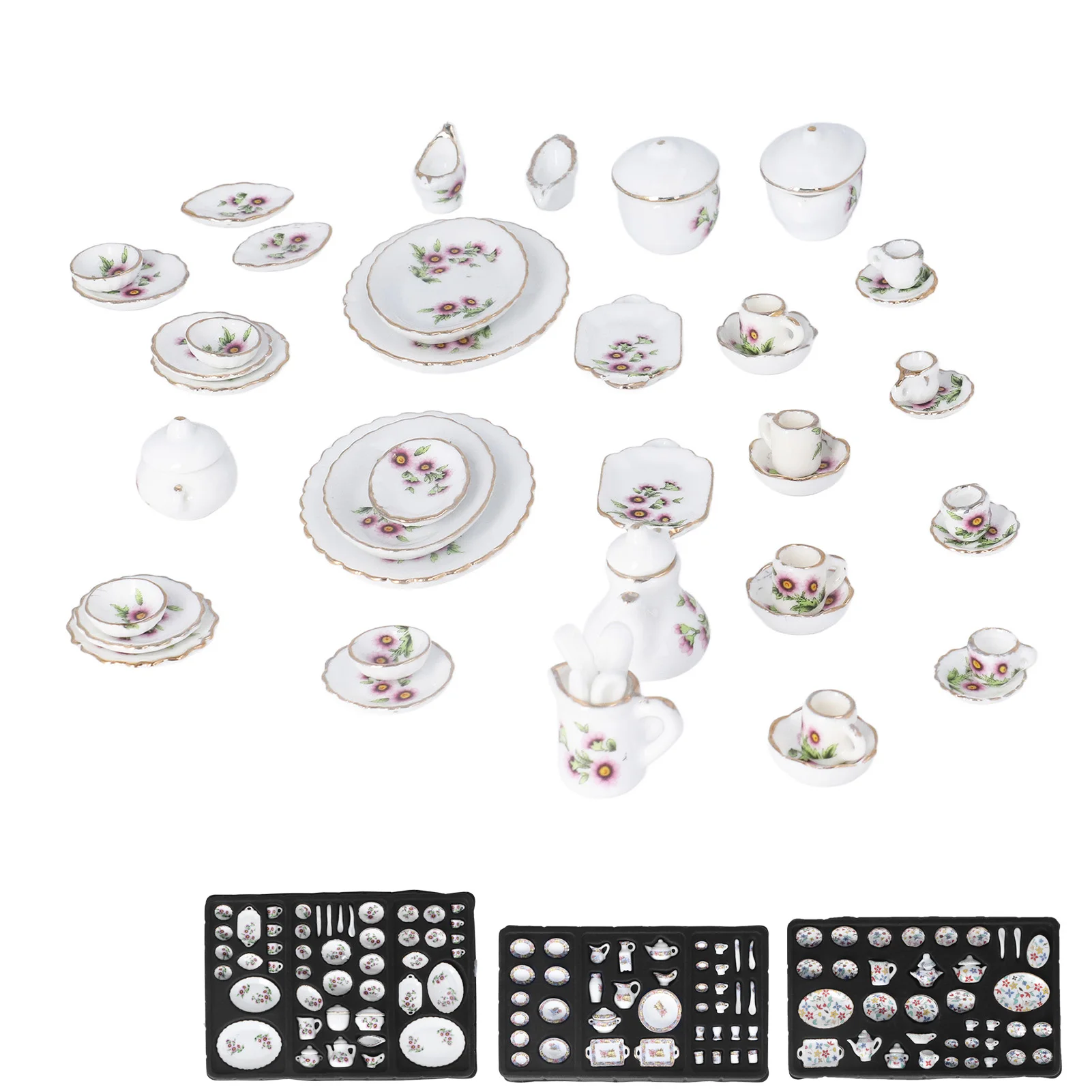 1/12 Dollhouse Tea Cup Set Simulation Decorative Miniature Ceramics Tea Cup Set - £20.60 GBP+