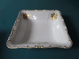 Zsolnay Hungary Square Bowl Golden Iris Flowers 1940s[ZS] - £97.71 GBP
