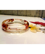 Real Flower Bracelet, Resin Bracelet, Bangle Bracelet, Pressed Flower Je... - £18.49 GBP