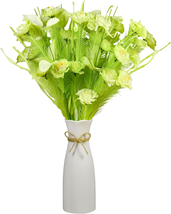 Fake Silk Peony Flowers in Vase, Artificial Peony Flowers Bulk 10 Pcs with Vase - £27.38 GBP