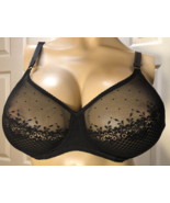 CHANTELLE 32D Black Sheer Lace 32 D Underwire PARISIAN ALLURE Bra - $11.88