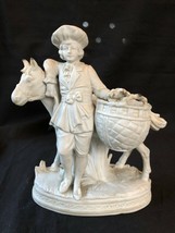 Antique bisque / porcelain figurine man with horse - £96.72 GBP